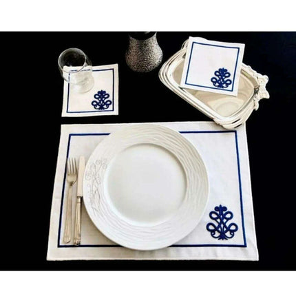 Luxurious 3D Embroidered Placemat Collection: 12-Piece Set for Exquisite Dining
