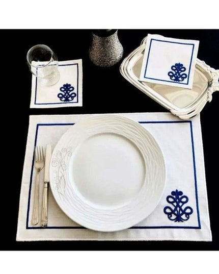 Luxurious 3D Embroidered Placemat Collection: 12-Piece Set for Exquisite Dining
