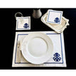 BLUE 6pcs Placemat+6 coctail napkin