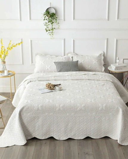 Elegant Euro-Style Embroidered Bedspread Set with Premium Cotton Filling - Versatile Summer Blanket and Mattress Cover