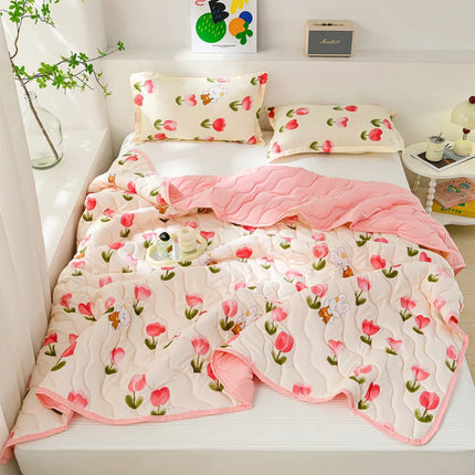 Breathable Quilted Summer Blanket Cooling Skin-friendly Comforter Soft Lightweight Quilt Well-vetilated Single Double Duvet Set breathable-quilted-summer-blanket-cooling-skin-friendly-comforter-soft-lightweight-quilt-well-vetilated-single-double-duvet-set-1