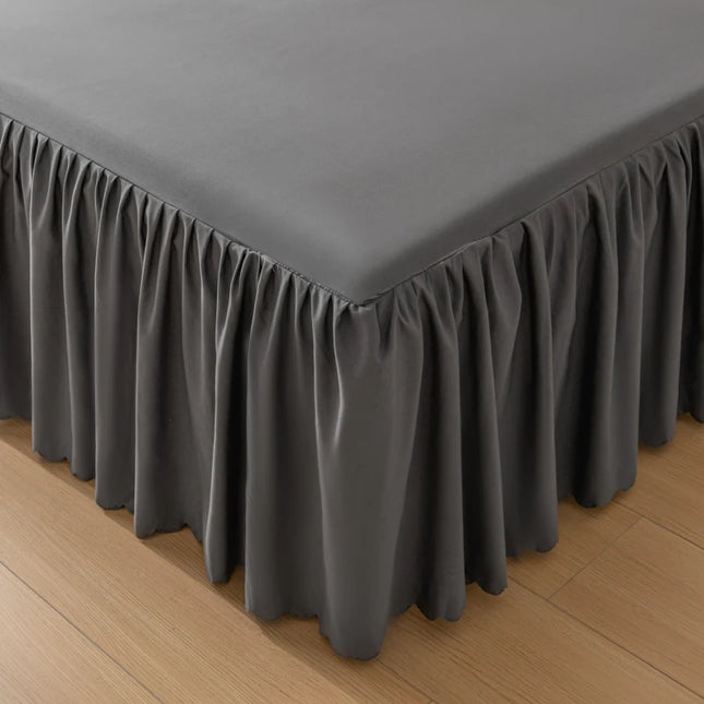 Soft Bed Skirt with Reactive Print - Breathable Mattress Cover, 12 Colors