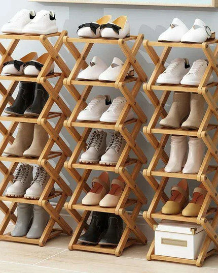 Stylish Multi-Tier Bamboo Footwear Organizer for Efficient Home Storage
