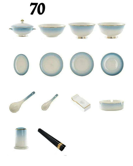 Exquisite Jingdezhen Bone Porcelain Dining Set: Sophisticated Tableware for Upscale Dining Events