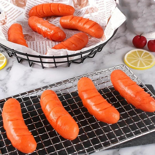 Cheerful Grilled Sausage Keychain - Fun PVC Kitchen Novelty and Unique Charm