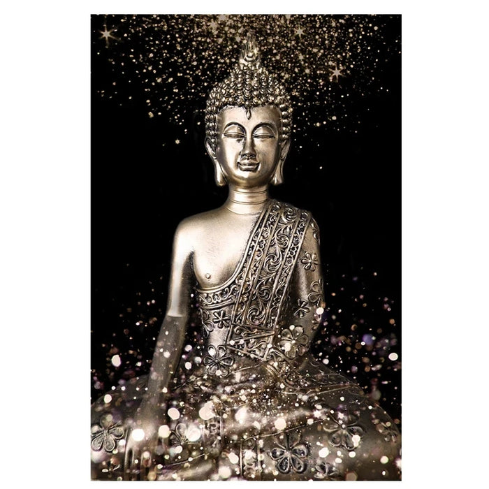Buddha's Serene Aura: Personalized Canvas Art for Home and Office Beautification