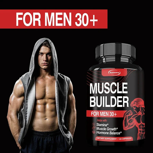 Muscle Builder for Men 30+ — Ashwagandha, Ginseng & Tribulus Capsules