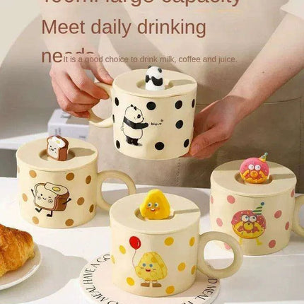 Charming Panda Pair Ceramic Coffee Mugs - A Delightful Duo