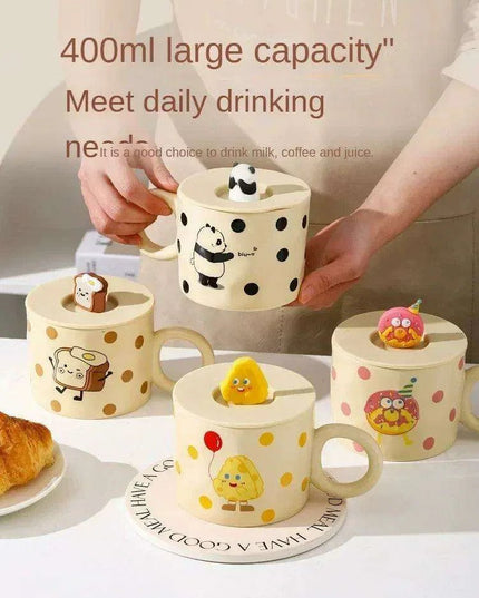 Charming Panda Pair Ceramic Coffee Mugs - A Delightful Duo