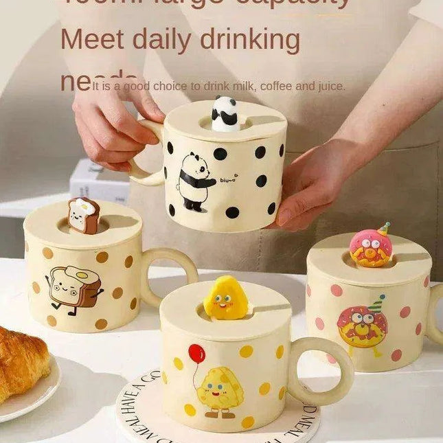 Charming Panda Pair Ceramic Coffee Mugs - A Delightful Duo