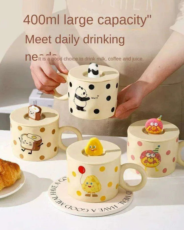 Charming Panda Pair Ceramic Coffee Mugs - A Delightful Duo