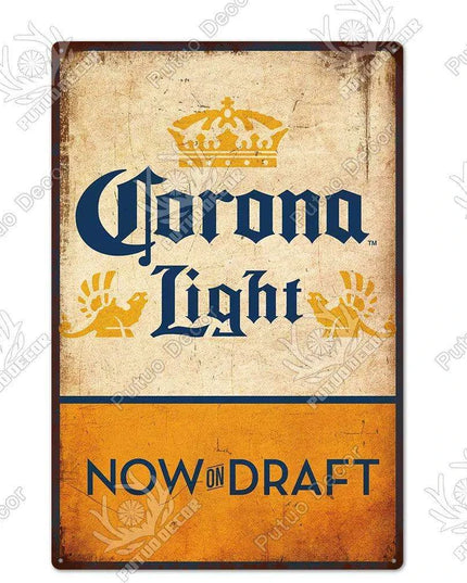 Retro Beer Sign Metal Wall Decor - Timeless Home Bar and Garage Accent