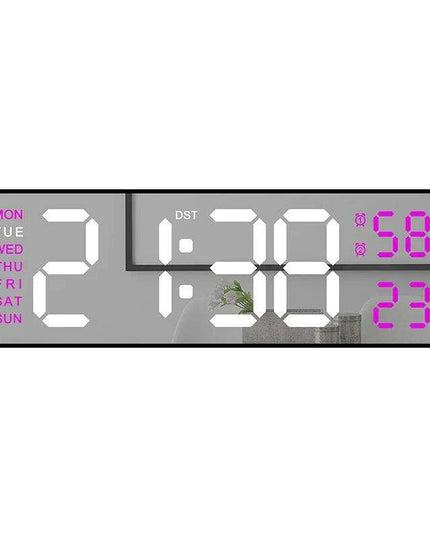 Sleek Digital LED Alarm Clock with Weather Display - Adjustable Brightness, Dual Alarms, and Wall-Mountable Design