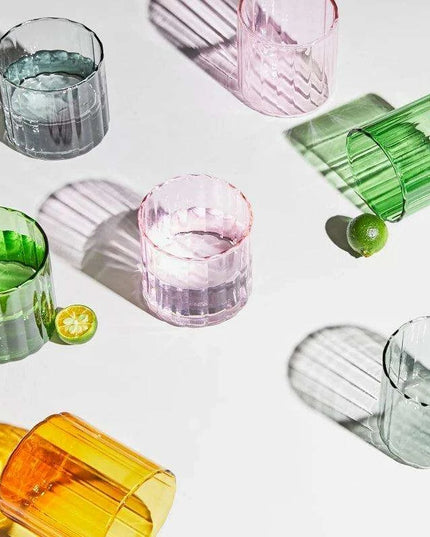 Vibrant Heat-Resistant Glass Mug Collection - Set of 6 Stylish Cups for Every Occasion