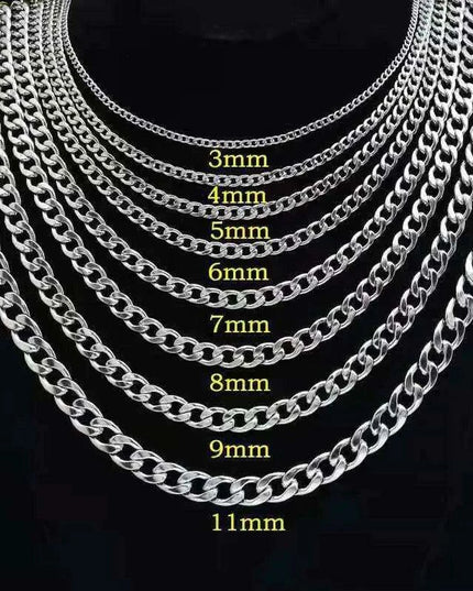 Modern Men's Stainless Steel Figaro Chain Necklace - Stylish Accessory for Any Event