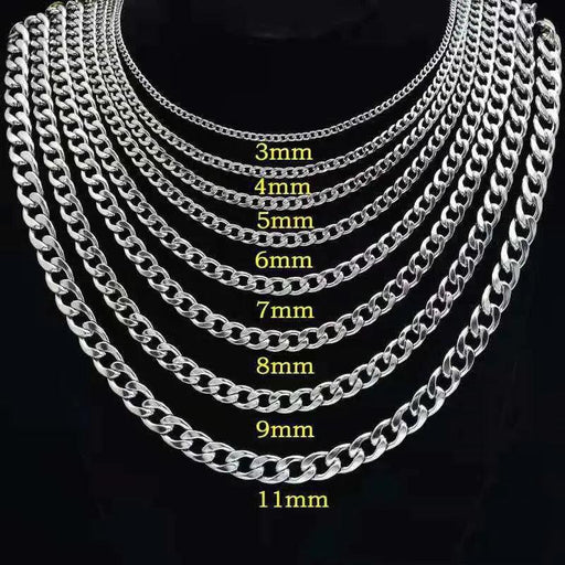 Modern Men's Stainless Steel Figaro Chain Necklace - Stylish Accessory for Any Event