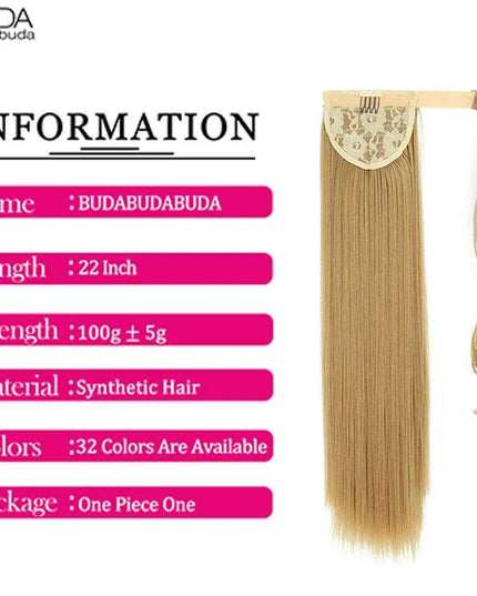 Elegant Length: 22-Inch Synthetic Hair Extensions for Instant Glamour