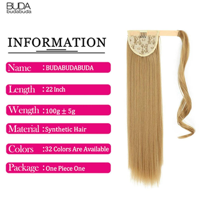 Elegant Length: 22-Inch Synthetic Hair Extensions for Instant Glamour