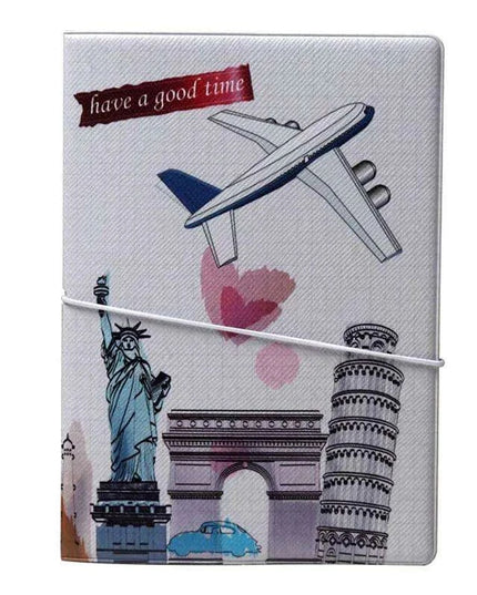 Chic 3D Printed Passport Holder with Card Slots and Faux Leather Texture