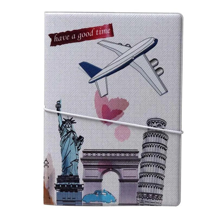 Chic 3D Printed Passport Holder with Card Slots and Faux Leather Texture