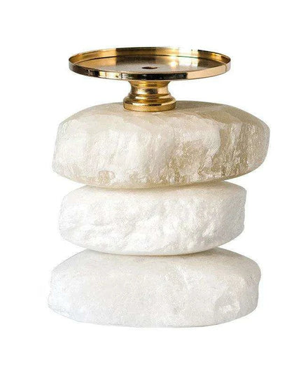 Natural Ore Candle Holder Set: Handcrafted Elegance for Wedding and Home Decor