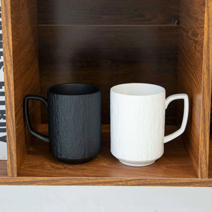 Elegant Japanese-Inspired Stone Grain Ceramic Coffee Mug for Home and Office Use