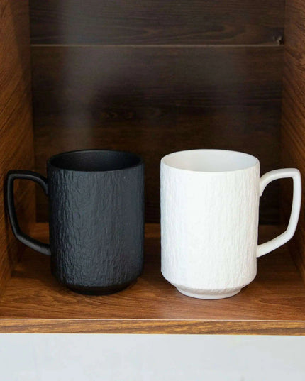 Elegant Japanese-Inspired Stone Grain Ceramic Coffee Mug for Home and Office Use
