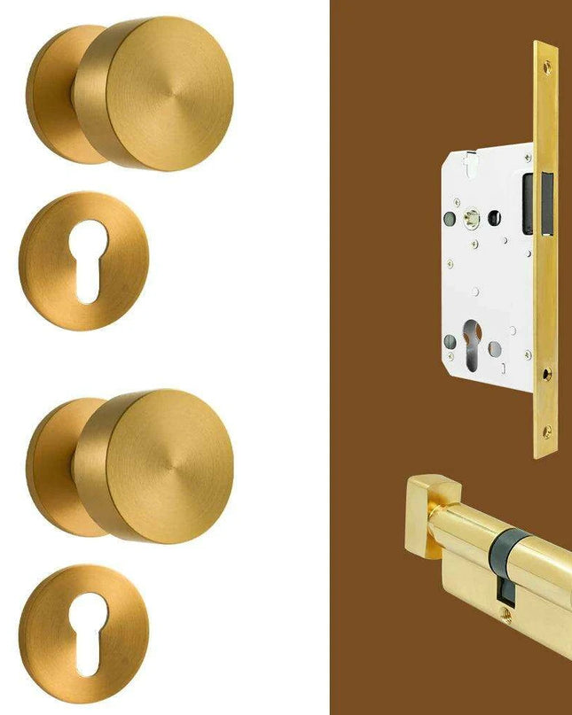 Sleek Serenity Brass Door Handle: Elevate Your Home's Style and Security