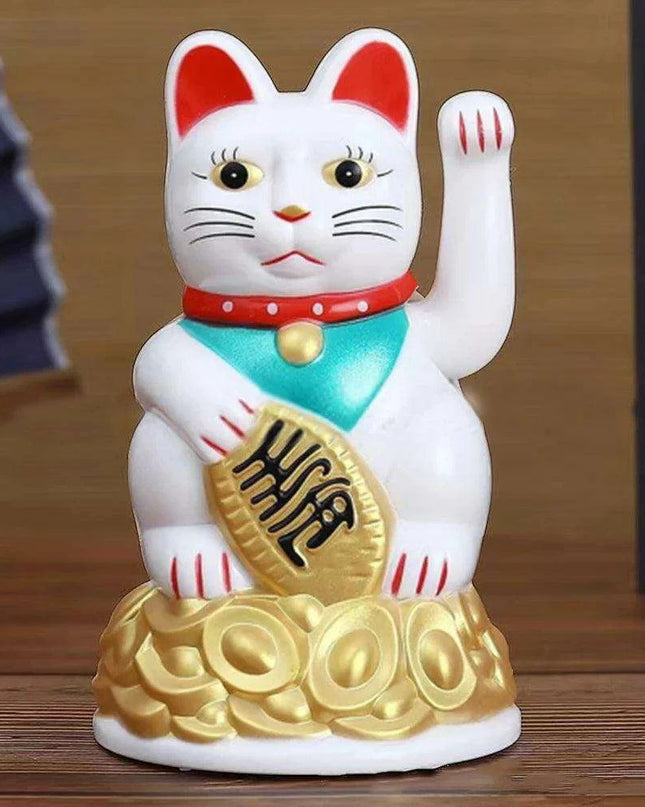 Solar Golden Waving Cat - Eco-Friendly Maneki Neko for Prosperity and Good Luck Decor