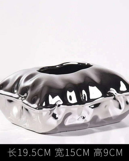 Chic Cream Ceramic Tissue Holder with Hidden Drawer