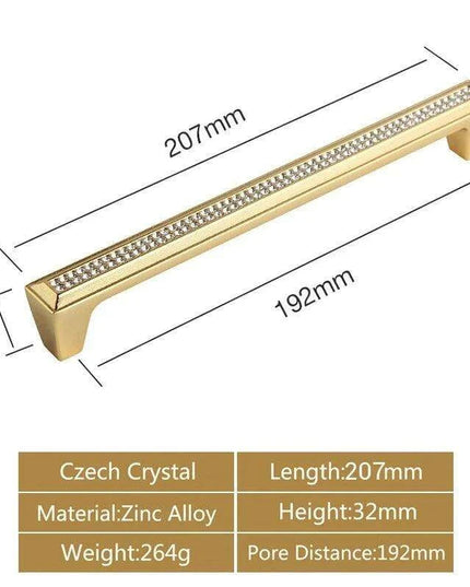 Luxurious Gold and Crystal Cabinet Pulls - Exquisite Design and Lasting Quality