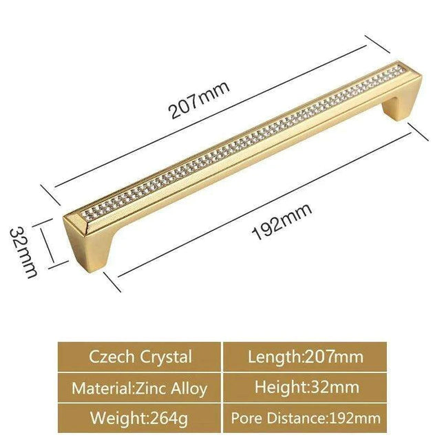 Luxurious Gold and Crystal Cabinet Pulls - Exquisite Design and Lasting Quality
