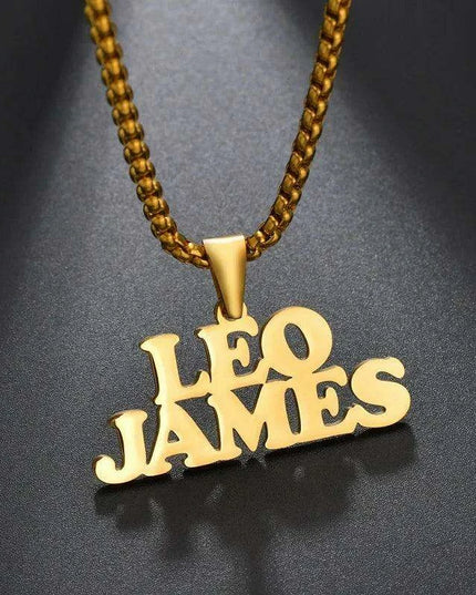 Personalized Unisex Stainless Steel Name Necklace with Chunky Chain
