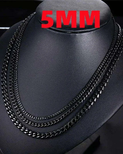 Modern Men's Stainless Steel Figaro Chain Necklace - Stylish Accessory for Any Event