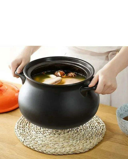 6L Traditional Chinese Clay Casserole Pot for Gas Stove Cooking - Authentic Stew Experience