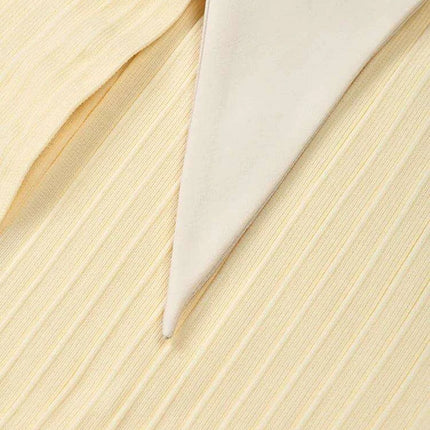 Sophisticated Women's Feathered Ankle-Length Dress with Stylish Lapel Sleeves for Autumn 2024