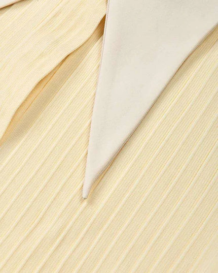 Sophisticated Women's Feathered Ankle-Length Dress with Stylish Lapel Sleeves for Autumn 2024