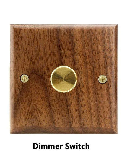 Sleek Black Walnut Electrical Panel with USB Ports, Adjustable LED Ambiance, and Contemporary Toggle Features