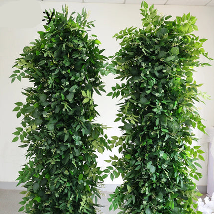 Artificial Flower Row Green Plant Leaf Wreath Table Flowers Strip Runn