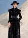 Chic Black Coat and Tulle Skirt Set with Floral Detail for Women - Fall 2024 Collection 13DB1739