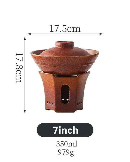 Authentic Vintage Chinese Dining Set: Clay Candle Warmer & Pork Belly Serving Dish