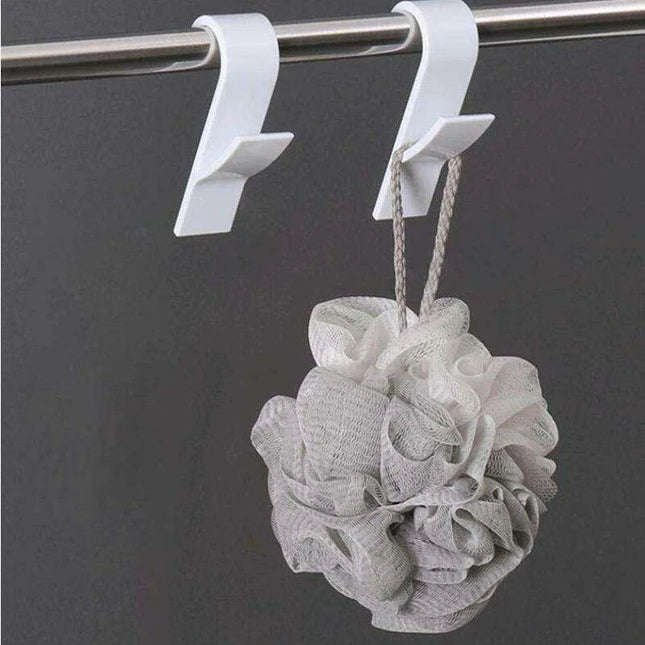 Sleek White PVC Radiator Coat Hooks: Chic Bathroom Storage Solution