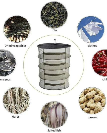 4-Layer Space-Saving Herb & Plant Drying Rack - Collapsible Design