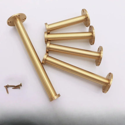 Luxury Solid Brass Furniture Leg — Minimalist Cabinet & Sofa Support Foot, 110mm to 210mm