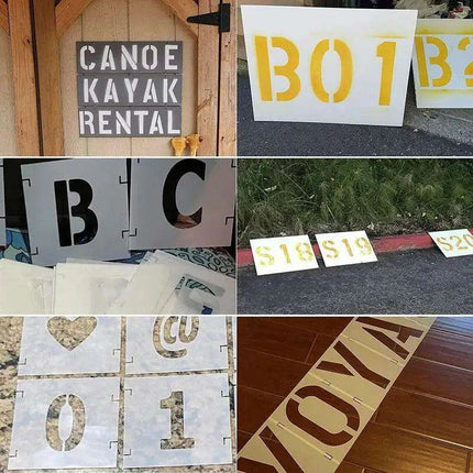 Versatile 42-Piece Interlocking Alphabet and Number Stencil Set for Creative DIY Art on Any Surface