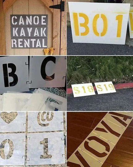 Versatile 42-Piece Interlocking Alphabet and Number Stencil Set for Creative DIY Art on Any Surface