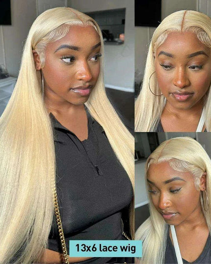 Blonde 613 Luxe Human Hair Lace Front Wig - Elegant and Timeless Hairpiece