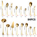Luxurious 84-Piece Gold Cutlery Set - Elegant Dining Essential for Home and Outdoor Dining