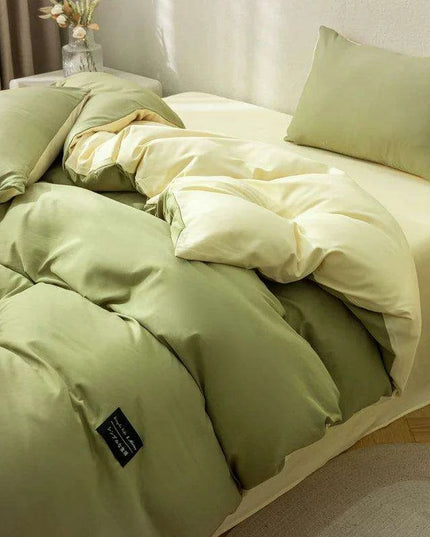 Minimalist Japanese-Inspired Duvet Cover Set with 2 Pillowcases - Luxurious & Cozy Bedding Experience