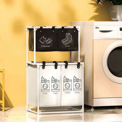 Sleek Monochrome Laundry Organizer Set with Quick Assembly - Available in Two Sizes